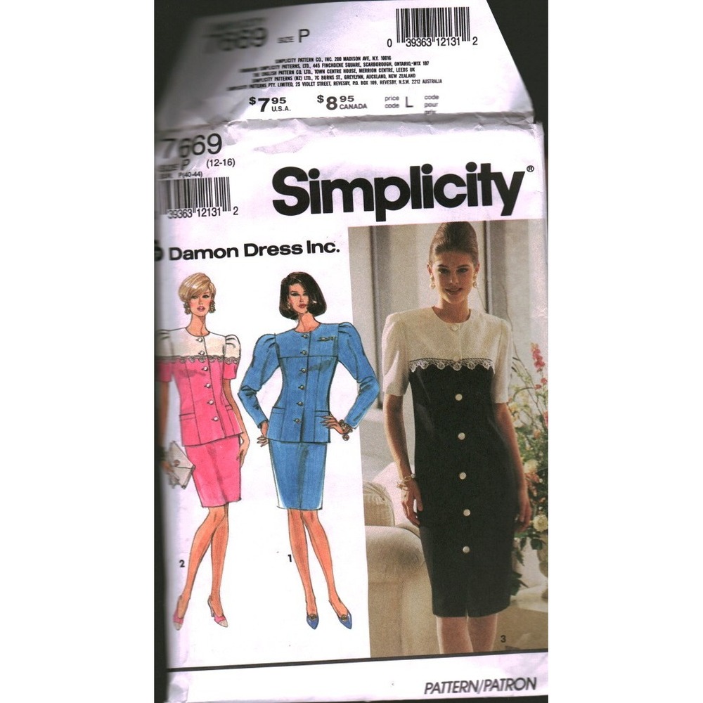 Simplicity 7669 Damon Dress Inc Sewing‎ Pattern Misses Petite Size P 12-16 cut